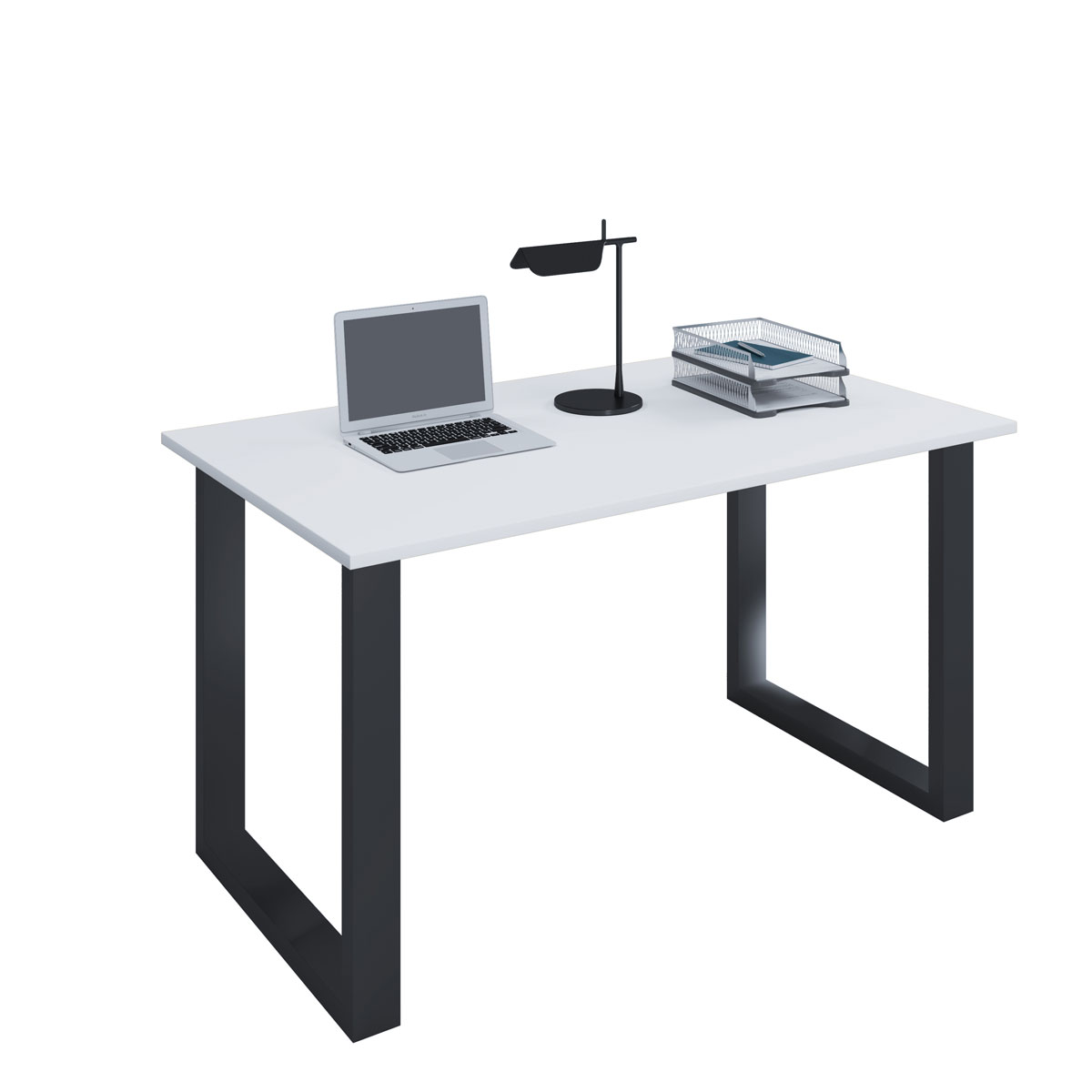 Schreibtisch Lona 80 x 50 cm U-Fußgestell Kern-Nussbaum