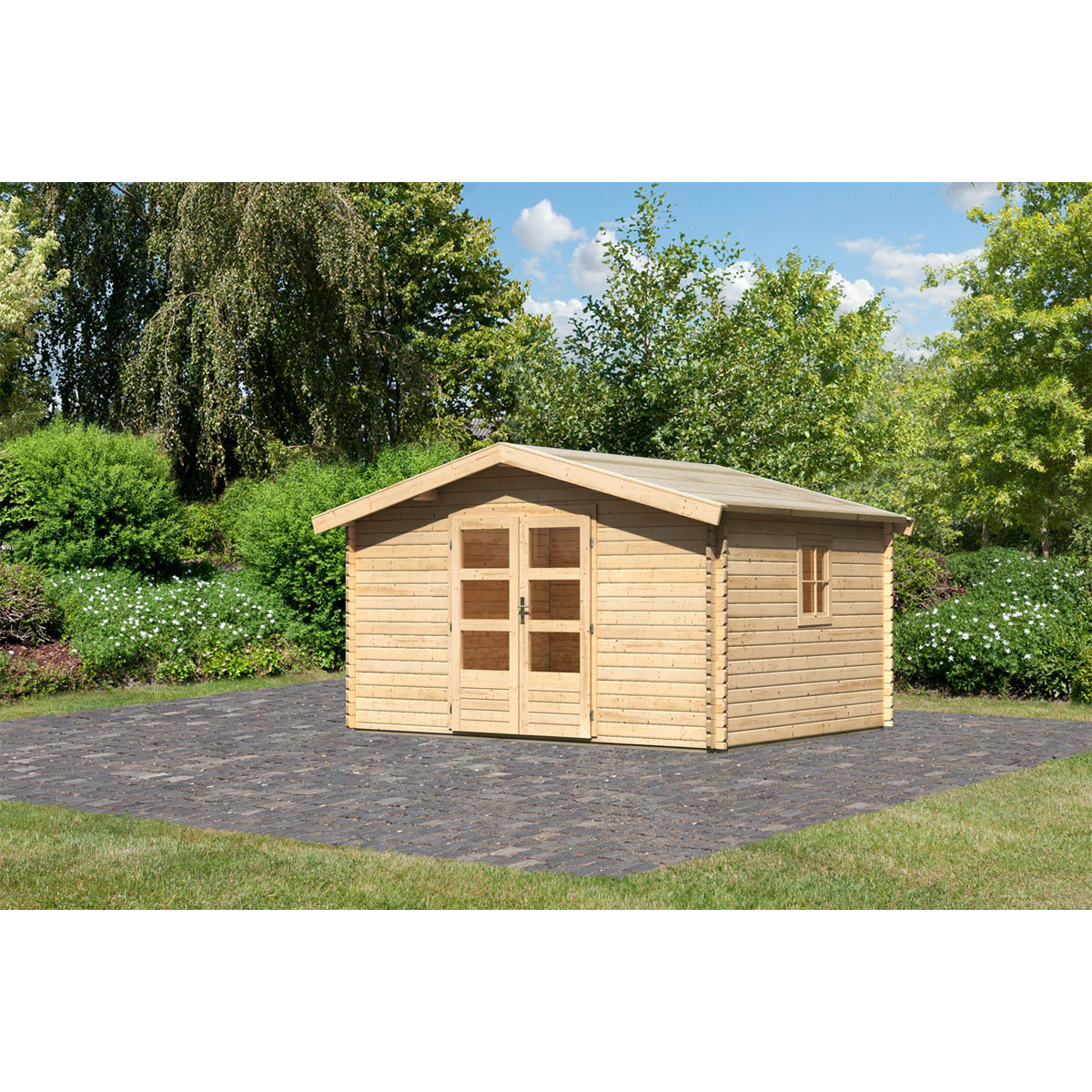 Karibu  Blockbohlenhaus Meldorf 5 naturbelassen 38 mm