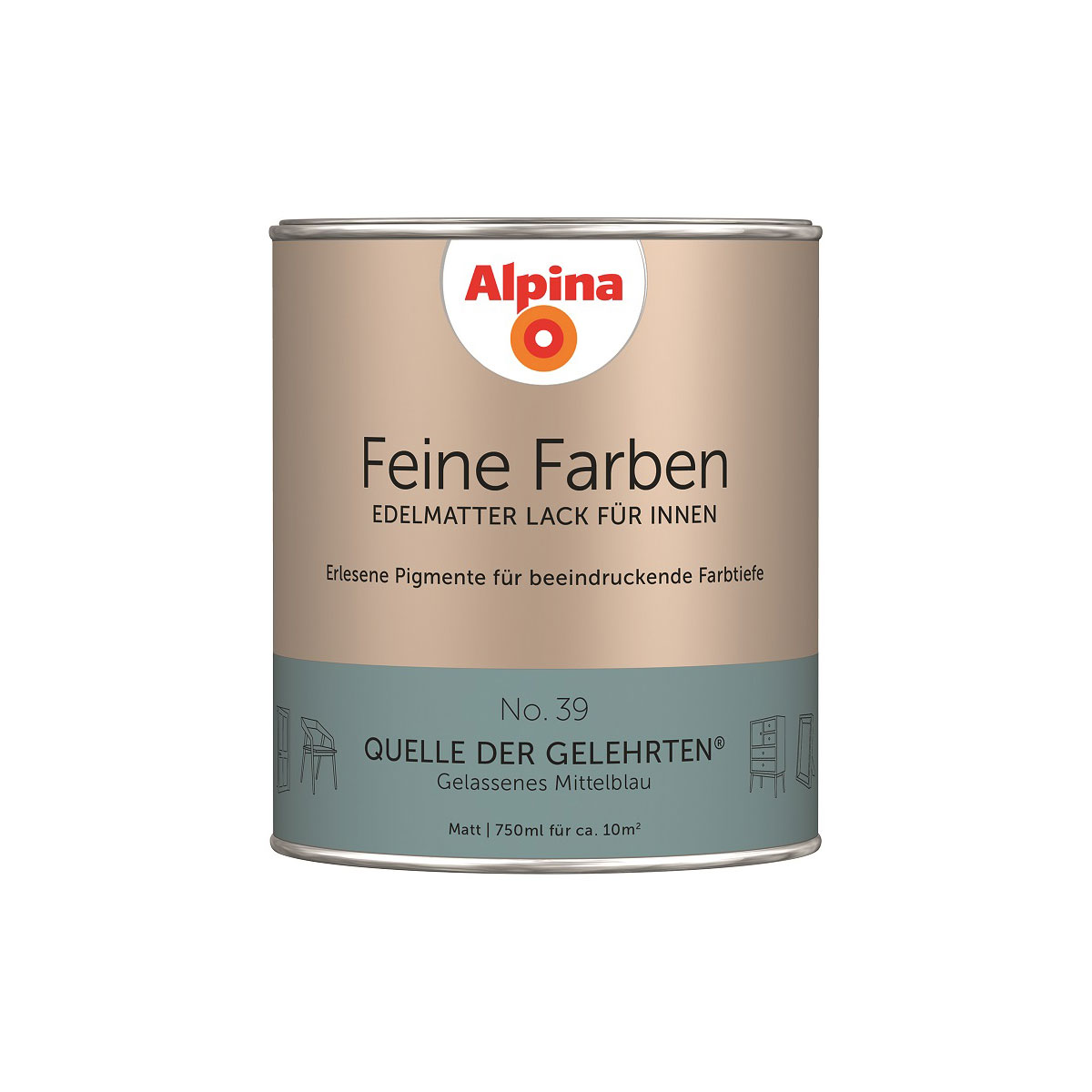 Alpina Buntlack Feine Farben Lack No 39 Quelle der Gelehrten edelmatt 750ml