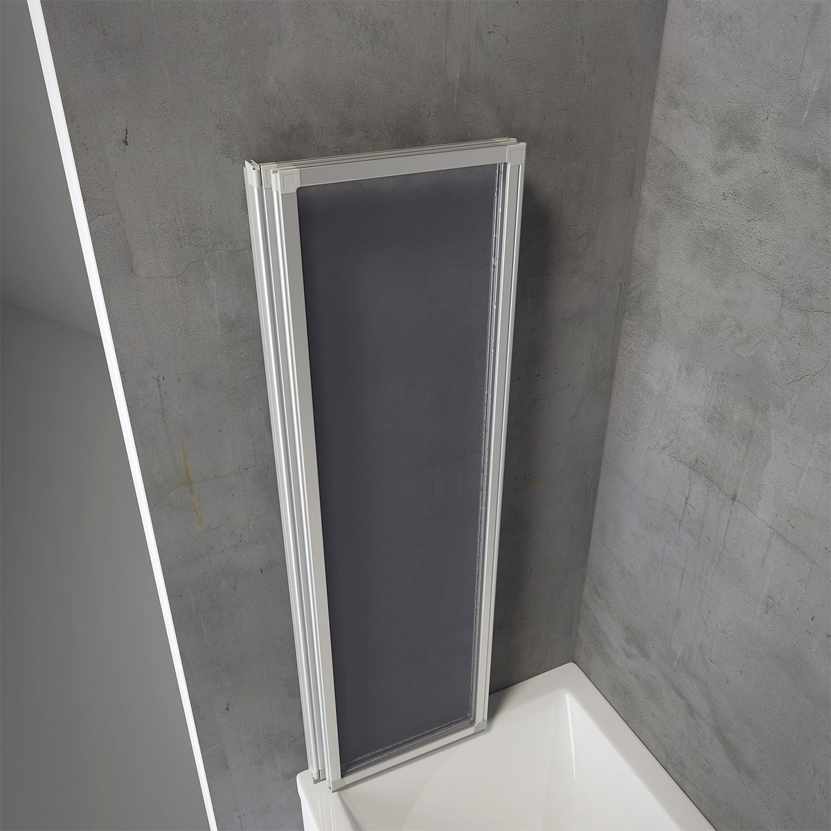 Schulte klappbare Badewannenfaltwand Alu Natur Bild 2