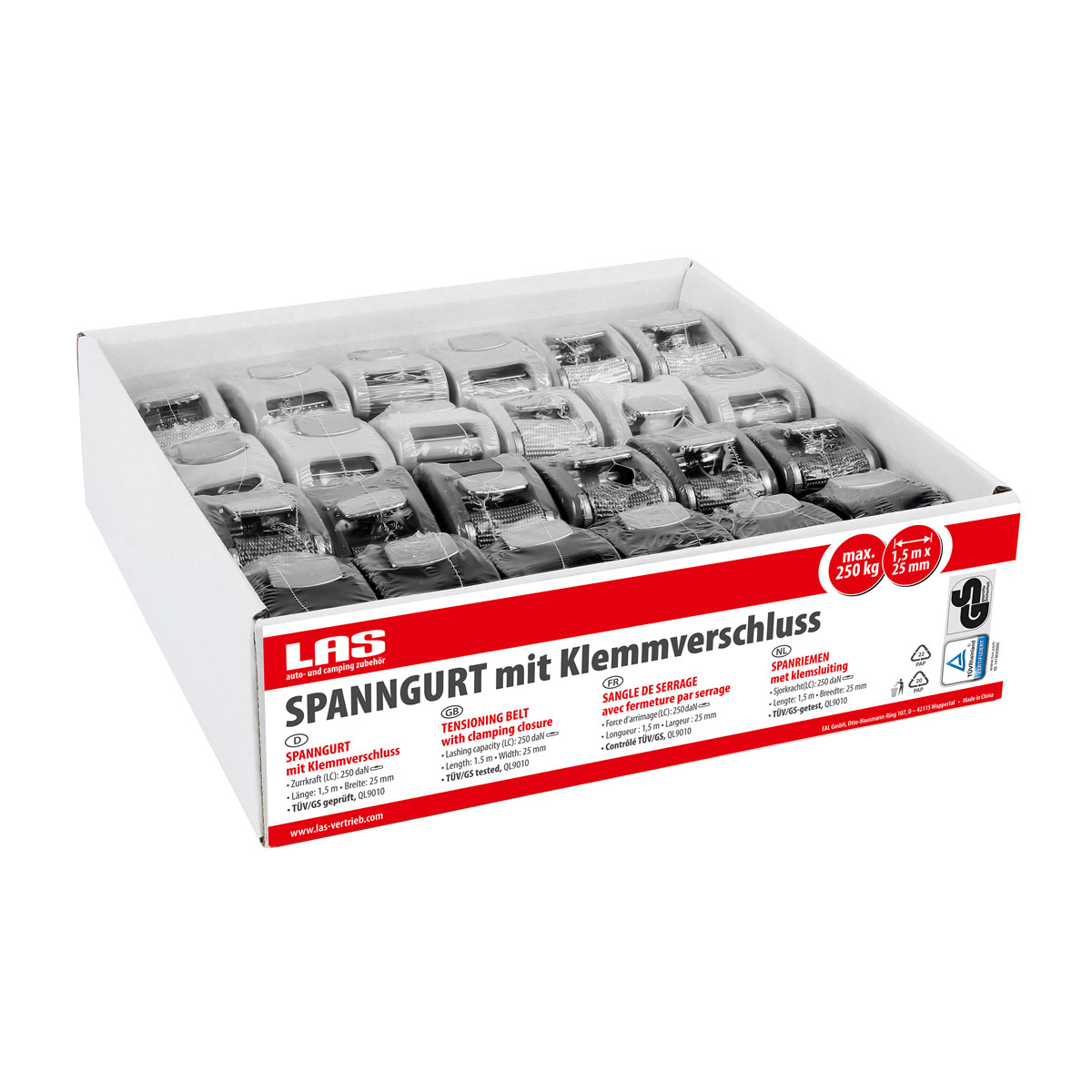 LAS 10339 Spanngurt mit Klemmverschluss 25 mm x 1,5m Bild 4