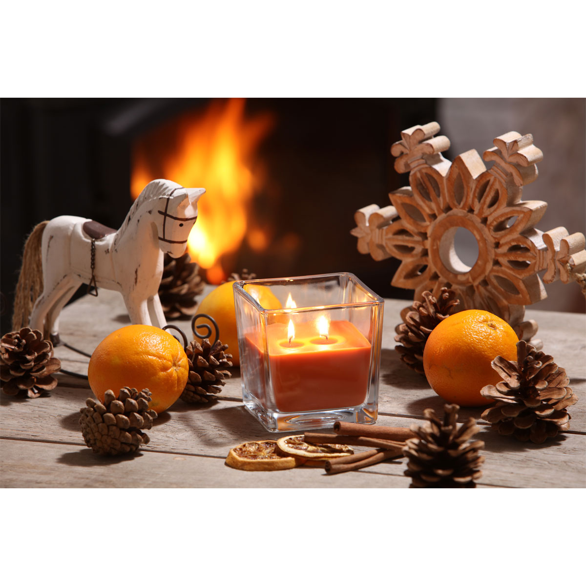 Duftkerze  Advent Dream  Orangen-Punsch  10 x 10 x 10 cm Bild 3
