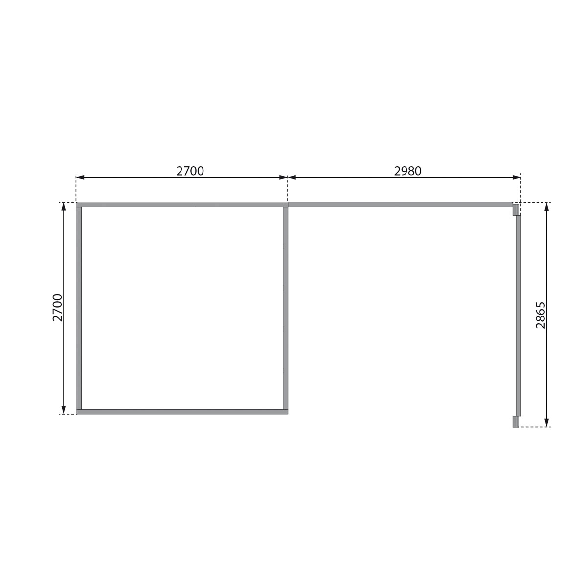 Karibu  Blockbohlenhaus Kastorf 6 naturbelassen mit Anbaudach und Seiten Bild 8
