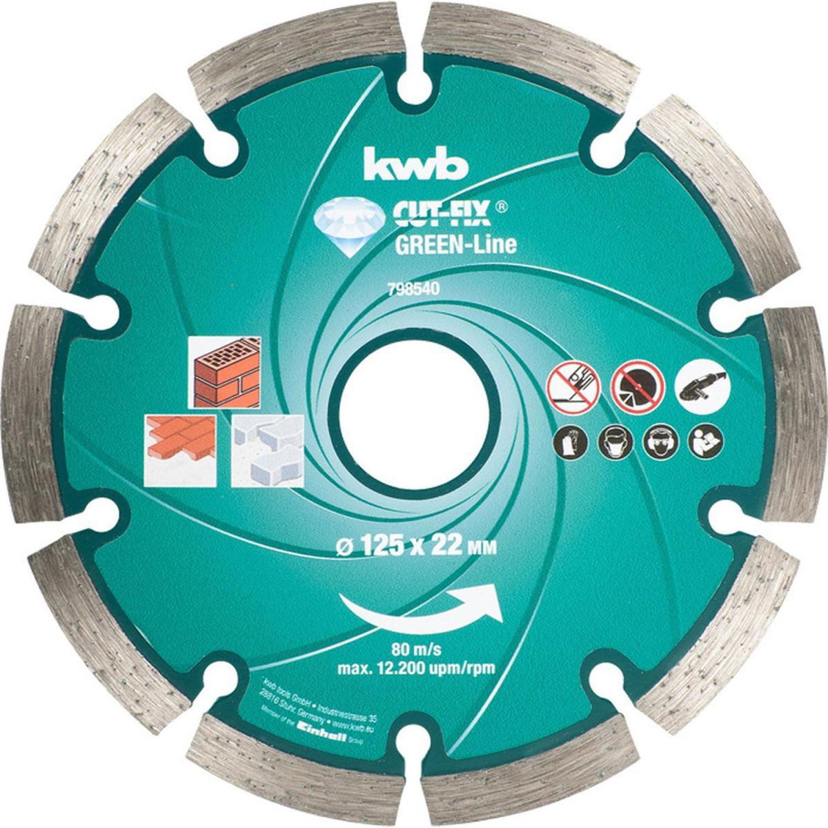 kwb  Trennscheiben Diamant Cut-Fix Green-Line Durchmesser 125 mm Bild 1