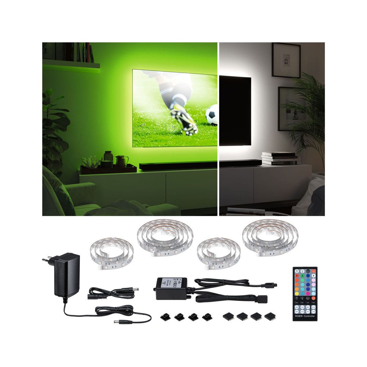 Paulmann LED-TV-Basisset MaxLED 250 55 Zoll 3,6 m 20,5 Watt inkl Farbwechselfunktion