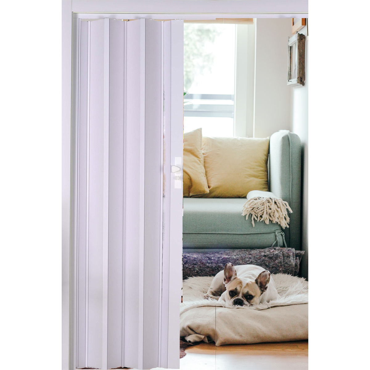 FORTE Kunststoff-Falttür Luciana B 88,5 x H 202 cm weiß Bild 3