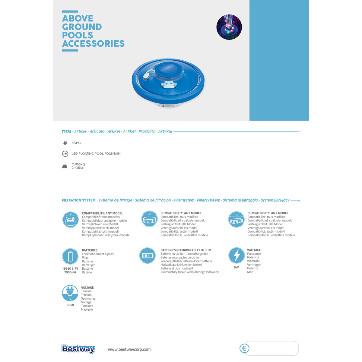 Bestway LED-Wasserfontäne schwimmend 18,5 cm Bild 8