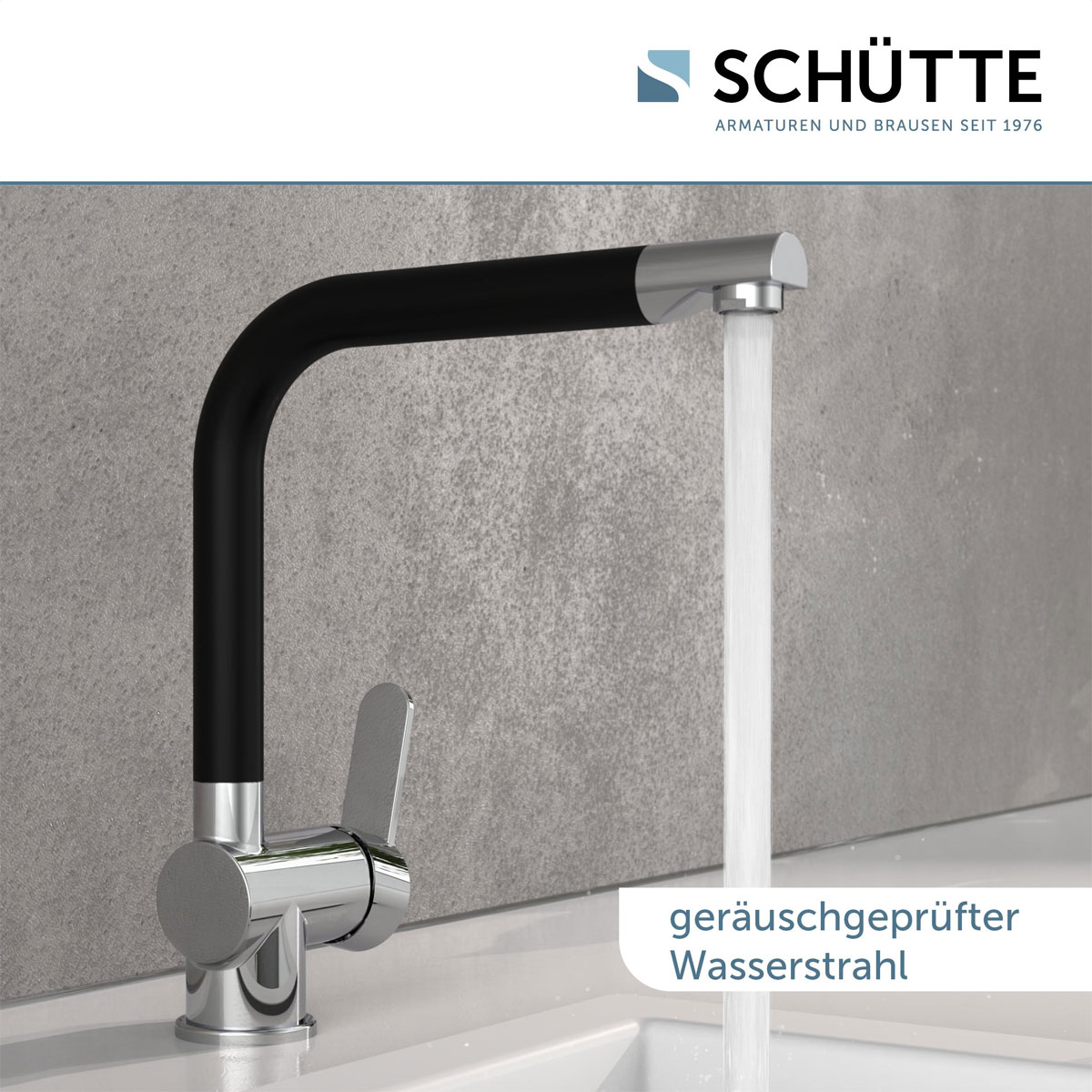 Schütte Schwenkbare Küchenarmatur Rio chrom schwarz matt Bild 7