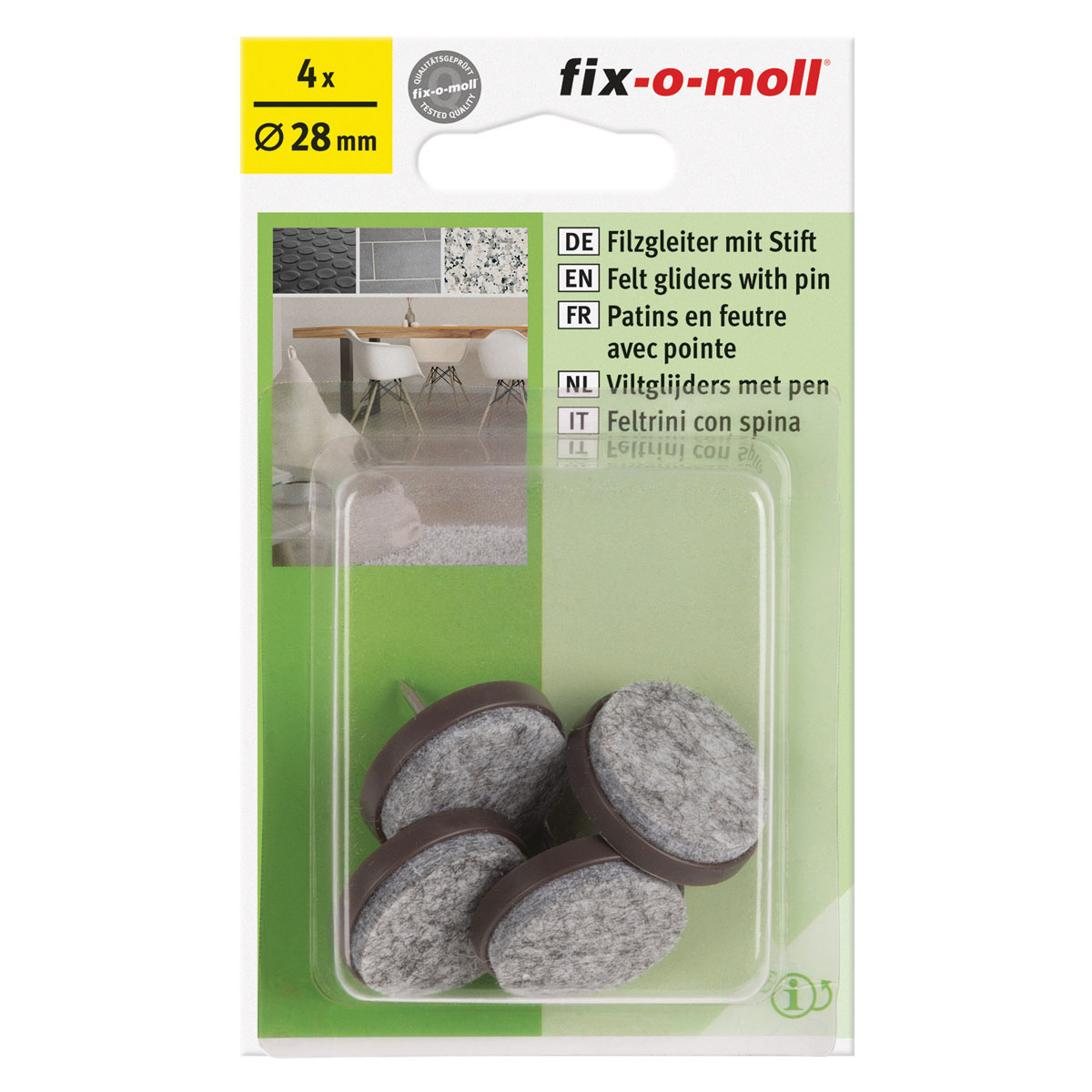 Suki Filzgleiter mit Stift Durchmesser 2,8 cm braun 4 Stück Bild 2