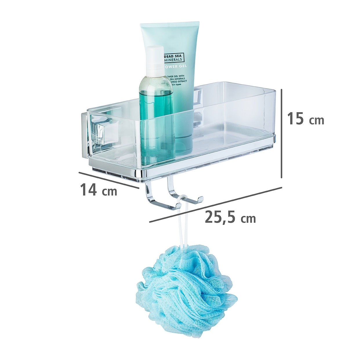 Wenko Vacuum-Loc Wandablage Quadro mit Haken Bild 5