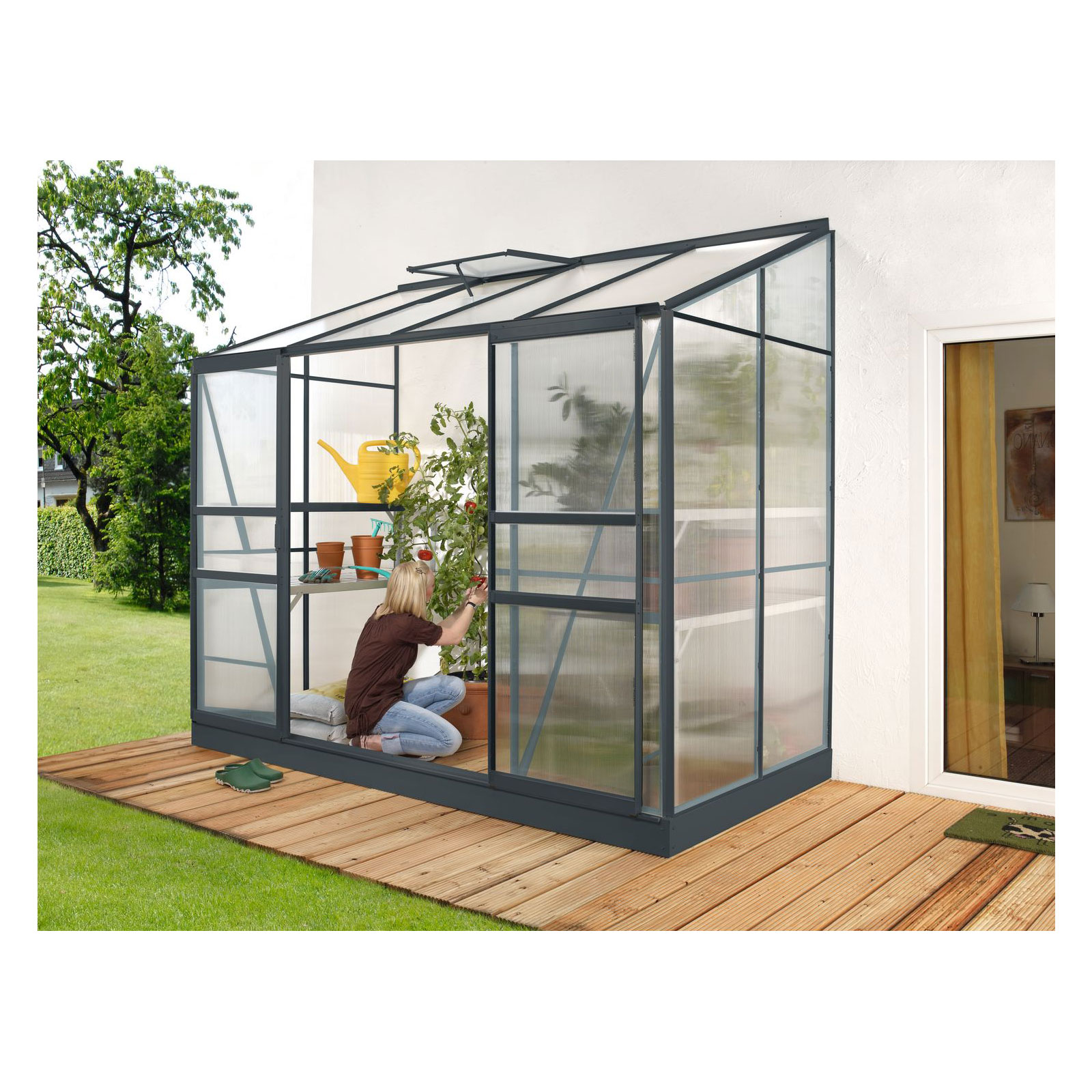 Vitavia Gewächshaus Styx 3300 3,3m² 4 mm Hohlkammerplatten schwarz