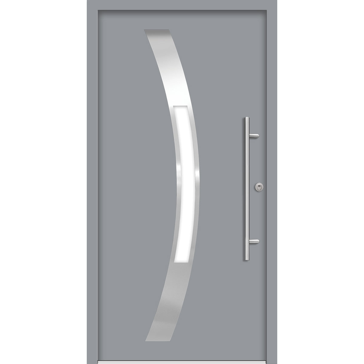 SplenDoor Premium-Haustür Passivedoor Goeteborg RC2 energiesparend einbruchsicher grau 100 x 210 cm rechts