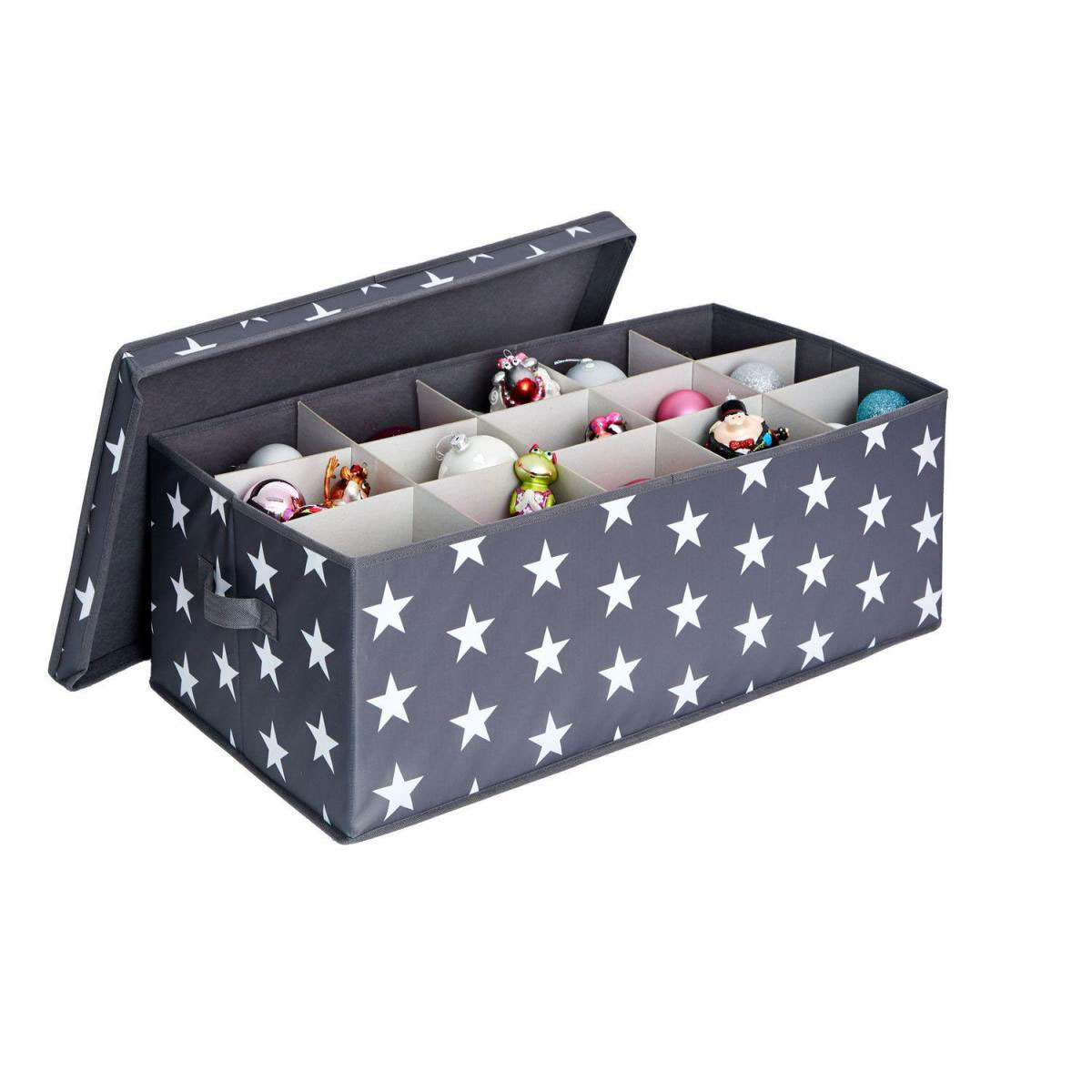 Aufbewahrungsbox für z.B Weihnachtskugeln weiß 30 Fächer