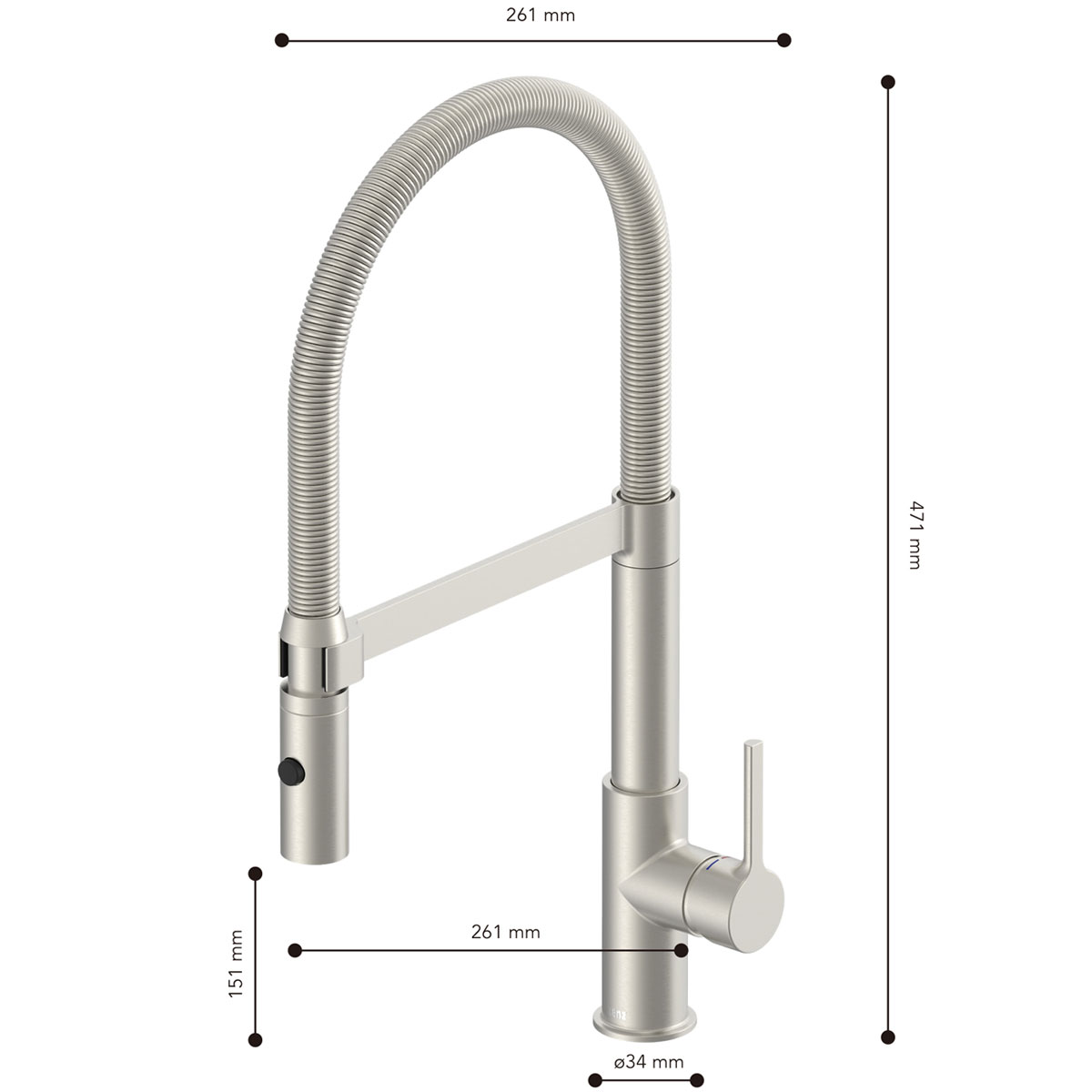 Lenz  Küchenarmatur ALUNA mit Pendelbrause Edelstahloptik Bild 6