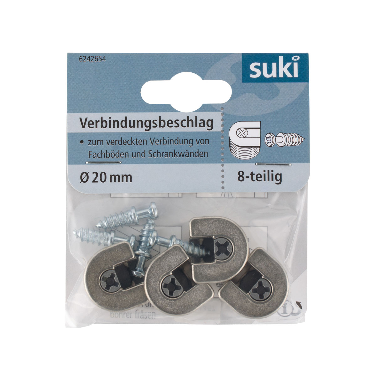 Suki Exzenter vernickelt 4 Stück