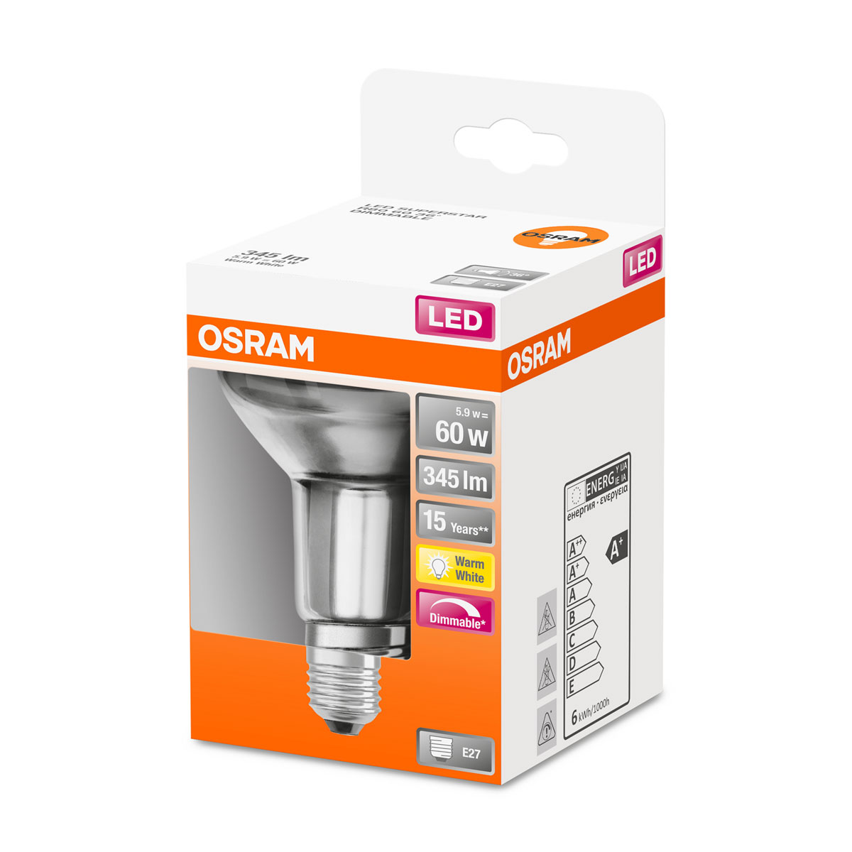 Osram LED-Reflektor dimmbar E27 warmweiß R80 Bild 2