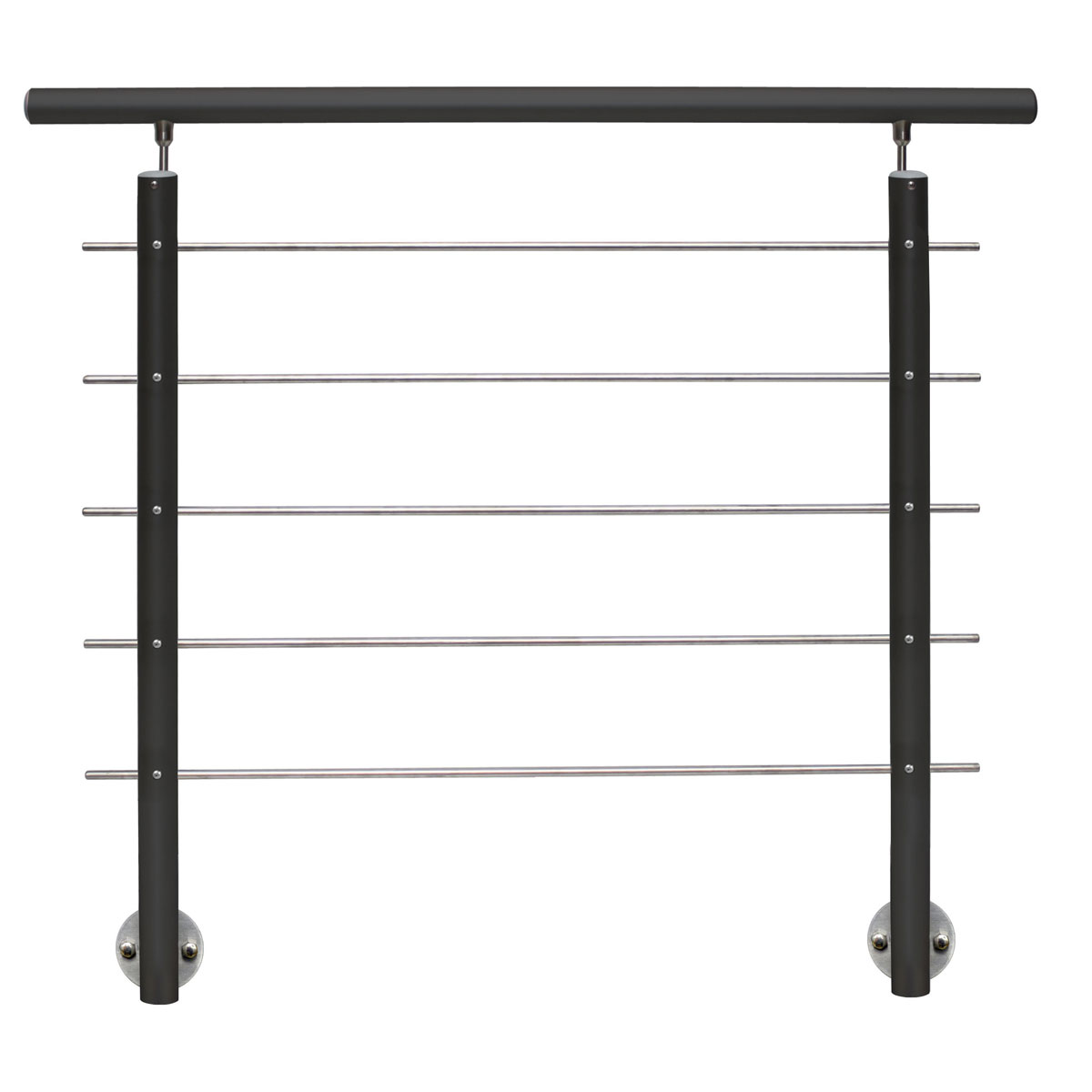 Alu Geländerset anthrazit AB9 seitlich Montage 1500 mm