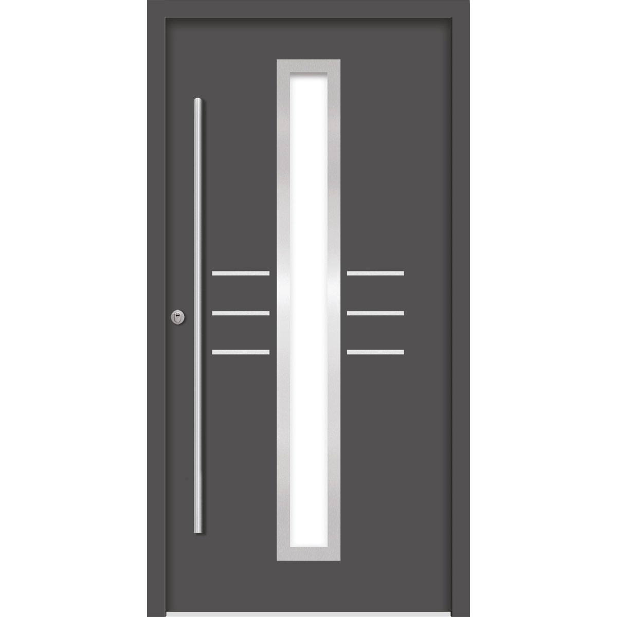 SplenDoor Premium-Haustür Passivedoor Lund RC2 energiesparend einbruchsicher anthrazit 110 x 210 cm links