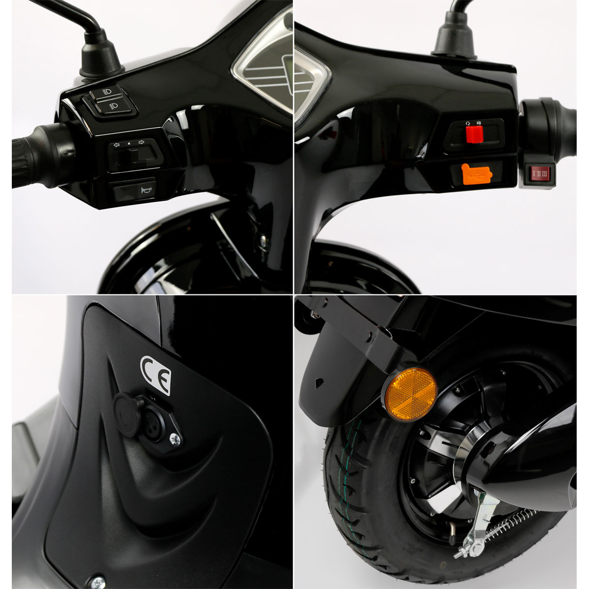 Rolektro Retro Roller E-Roller 45 km/h Lithium V.2021 Schwarz 60V-27,5Ah 2000W Bild 9