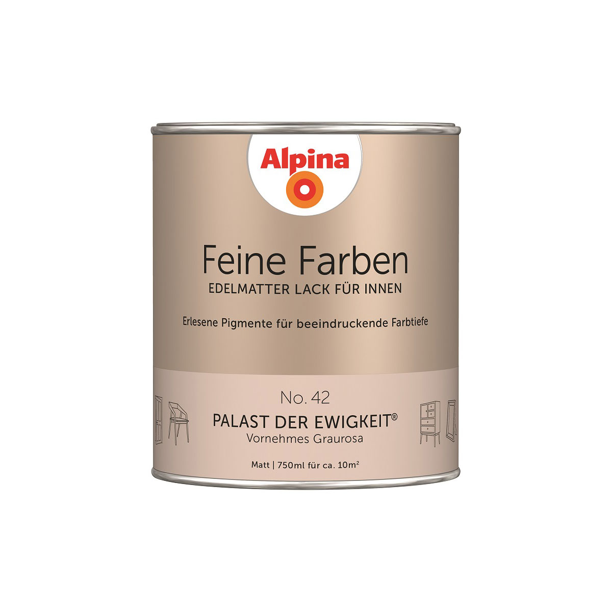 Alpina Buntlack Feine Farben Lack No 42 Palast der Ewigkeit edelmatt 750ml