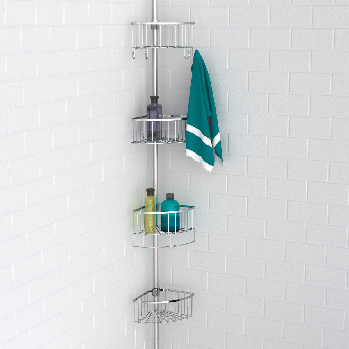 Schütte Teleskop-Dusch-Eckregal Edelstahl/Chrom Bild 7