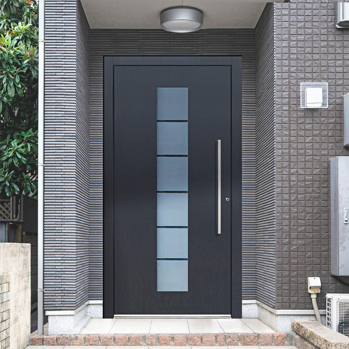 Aluminium-Sicherheitshaustür 108 Lucca anthrazit Anschlag rechts 100 x 210 cm Bild 2