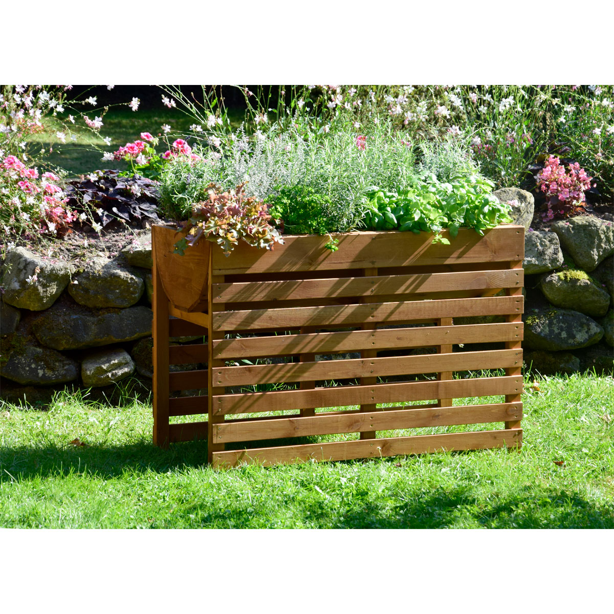 dobar Doppel-Hochbeet 100 x 71 x 50 cm braun Bild 4