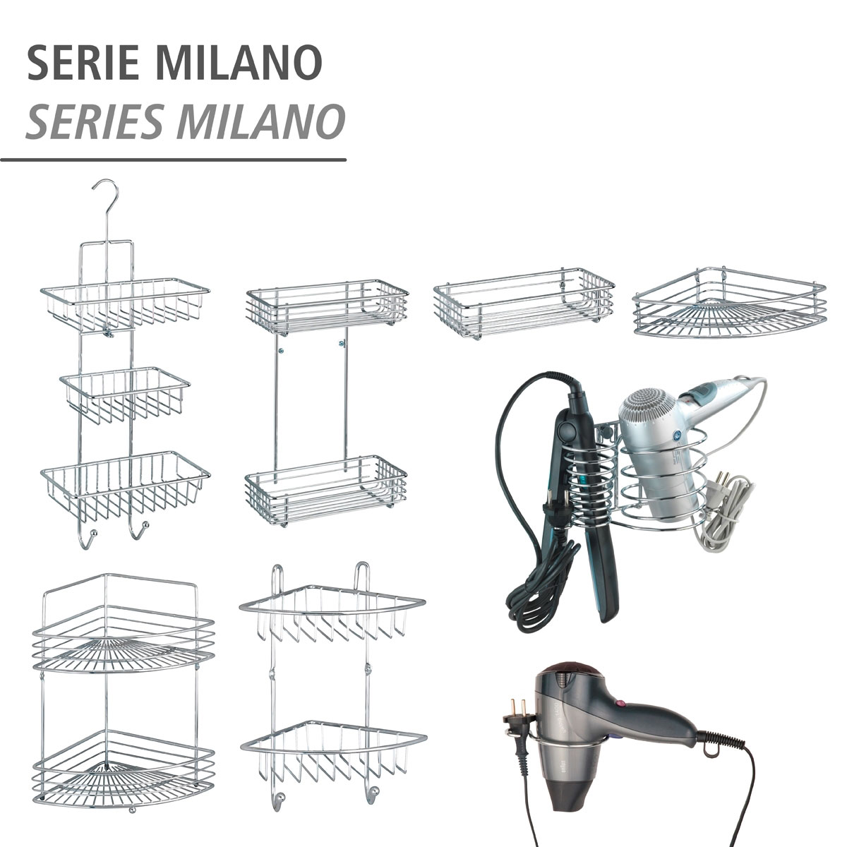 Wenko Eckwandablage Milano mit 2 Etagen chrom Bild 5
