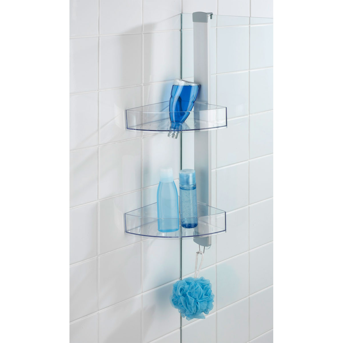 Wenko  Eck-Duschcaddy Premium mit 2 Ablagen und Edelstahl-Haken Bild 3