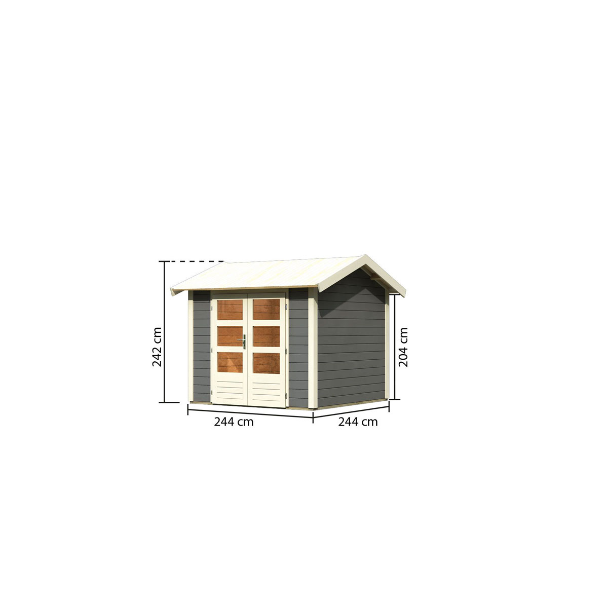 Karibu  Blockbohlenhaus Theres 3 terragrau Bild 2