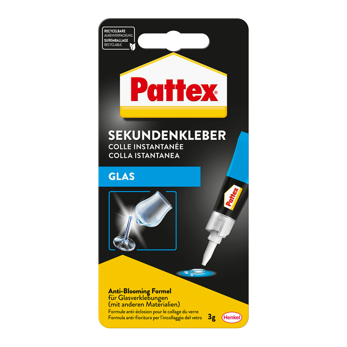 Pattex Sekundenkleber Glas 3 g