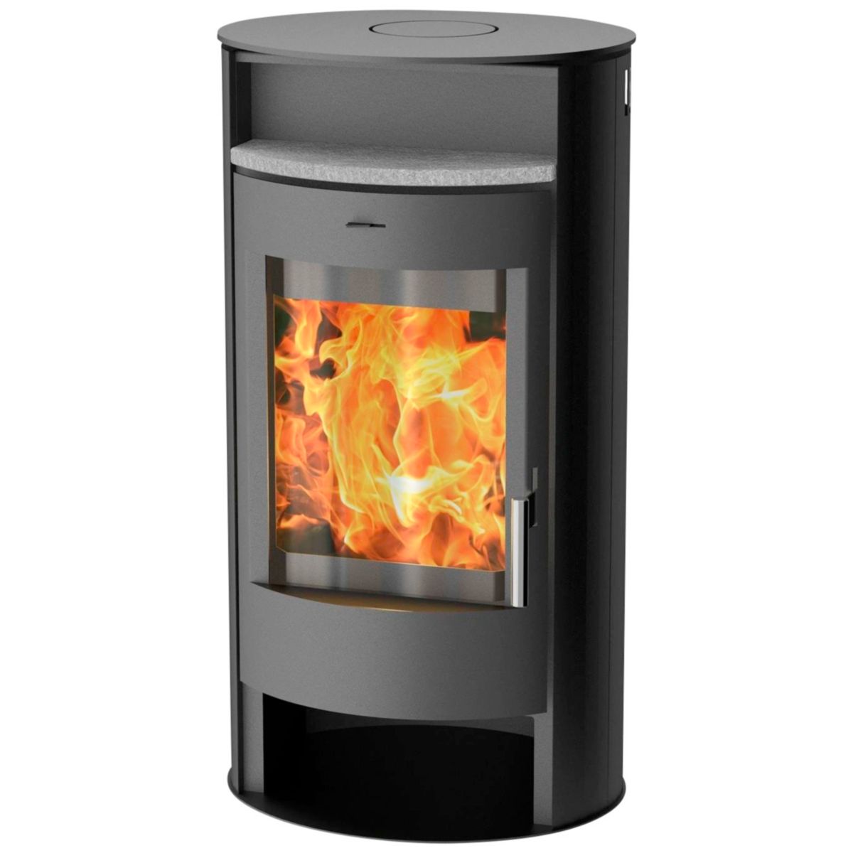 fireplace Kaminofen Borneo 6kW Stahl, Anschluss oben, 150mm