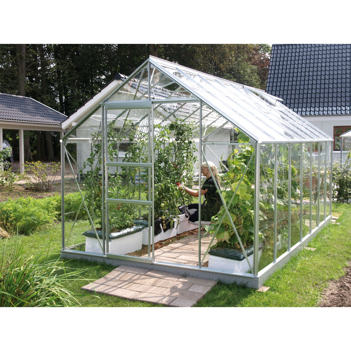 Vitavia Gewächshaus Merkur 11500 11,5m² 3 mm Einscheibensicherheitsglas silber
