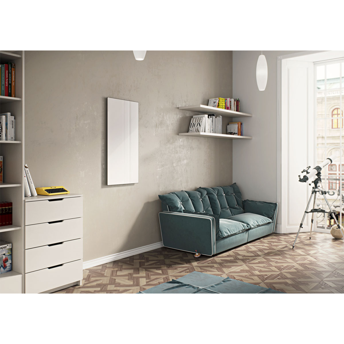 Ximax  Infrarotheizung Glaspaneel 600 x 1200 mm 800 Watt Weiß