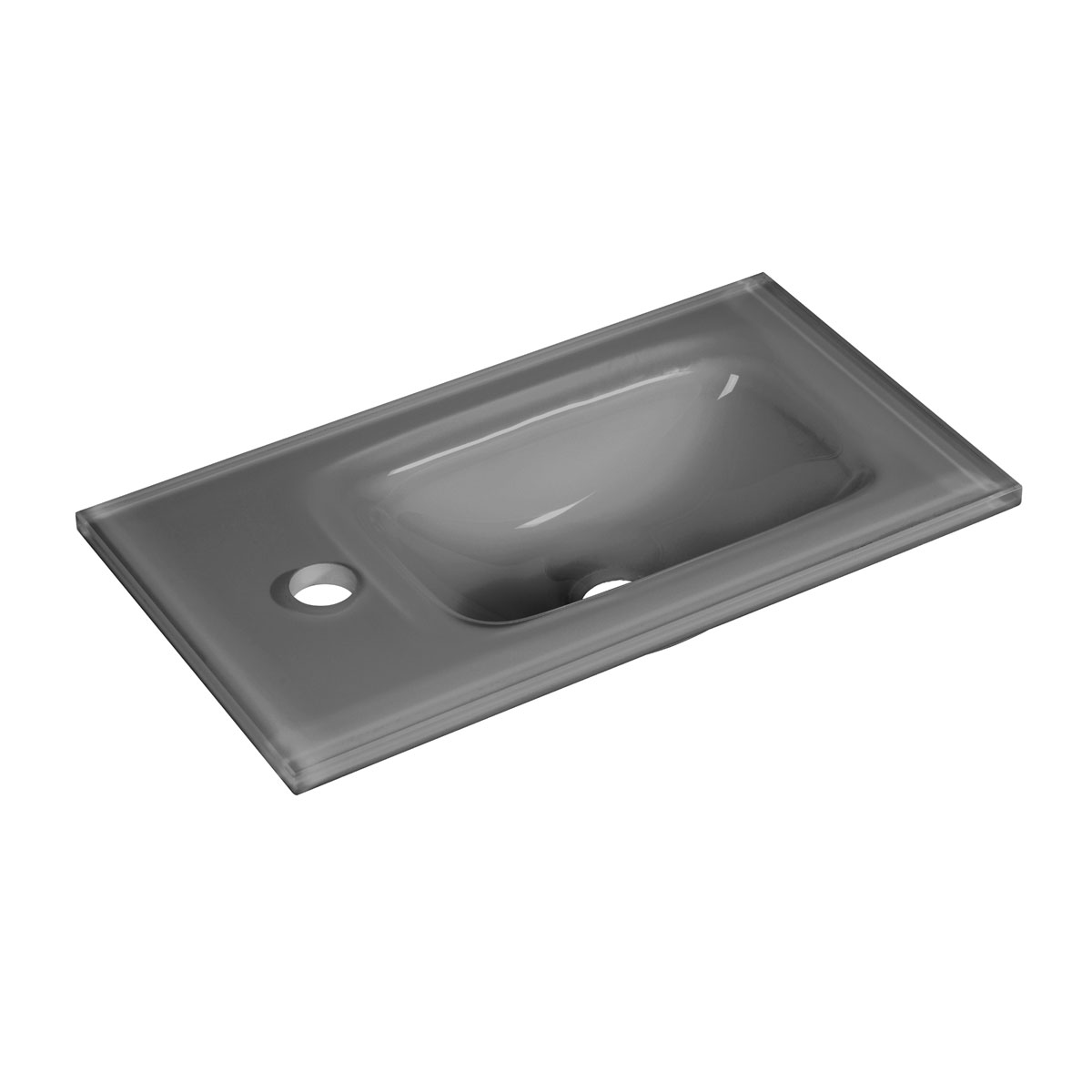 Fackelmann Gäste-WC Glasbecken SBC 450 x 97 x 250 mm Grau links wie rechts verwendbar