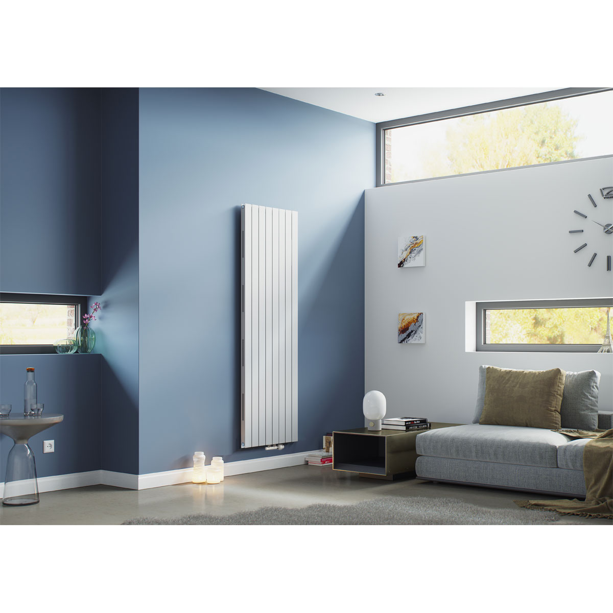 Ximax Raumheizkörper P1 Duplex Slimline Deluxe 1800 x 295 mm 809 Watt Mittenanschluss Weiß