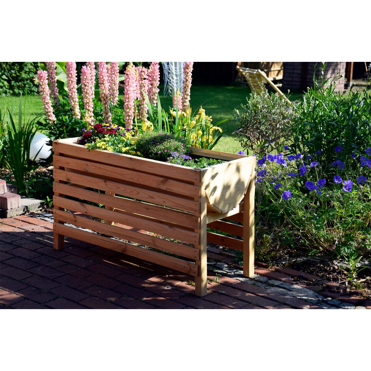 dobar Großes Hochbeet 100 x 60 x 45 cm natur Bild 3