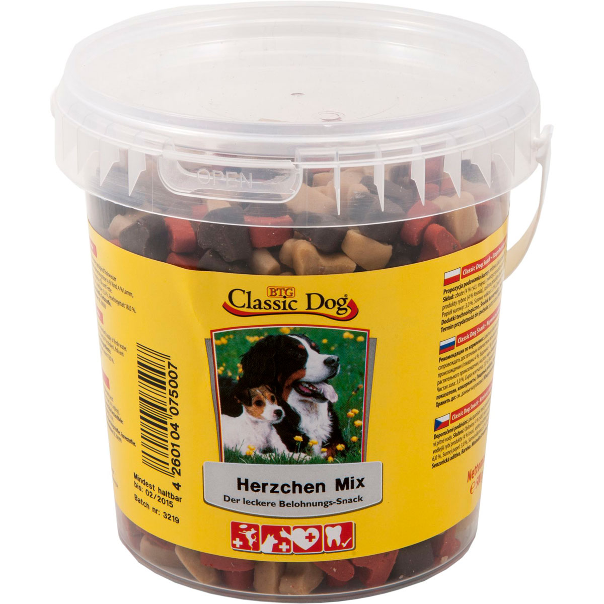 Classic Dog  Snack Herzchen Mix Eimer 500g