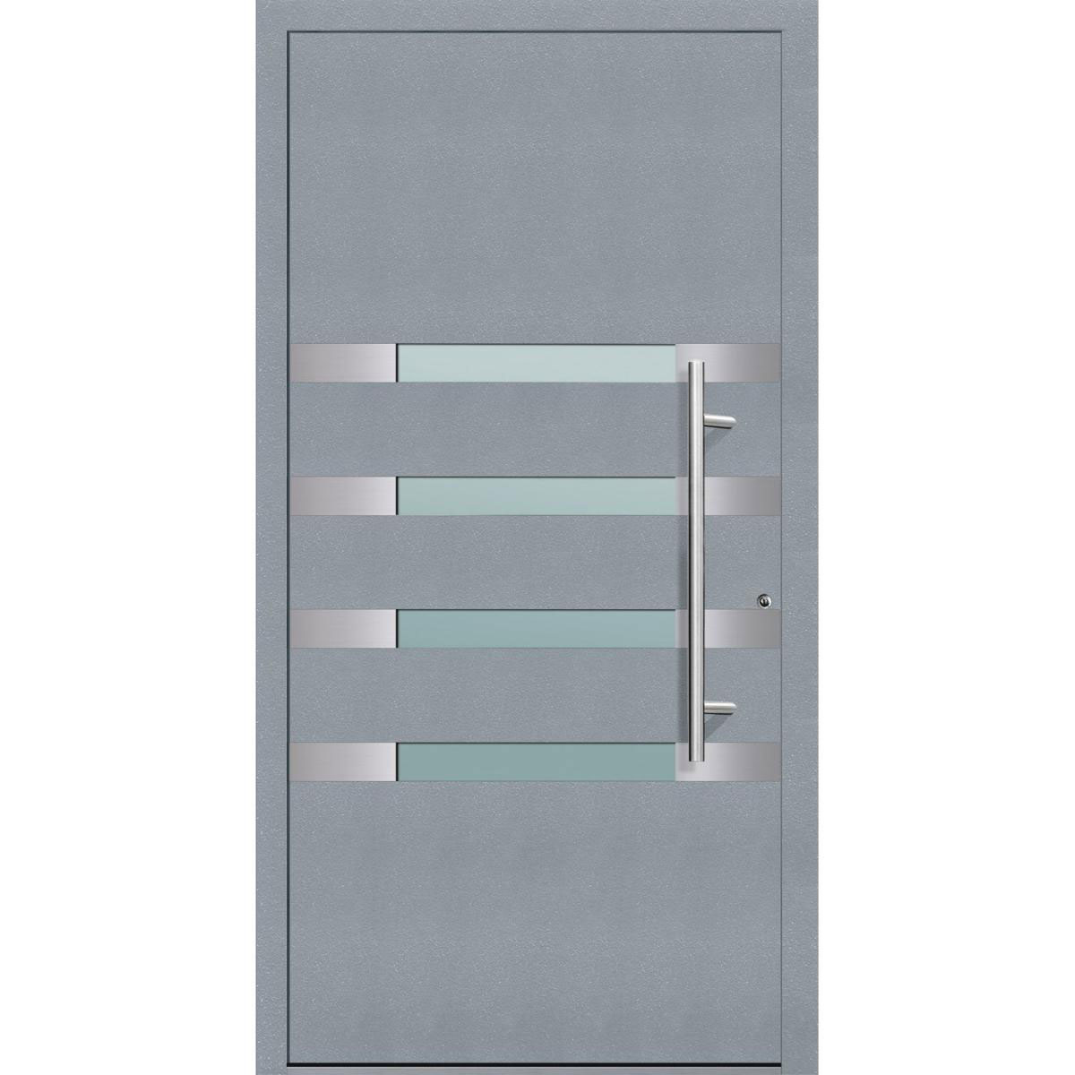 Aluminium Sicherheits-Haustür Brescia Exklusiv 75 mm grau 100 x 210 cm Anschlag rechts inkl Griffset Bild 1