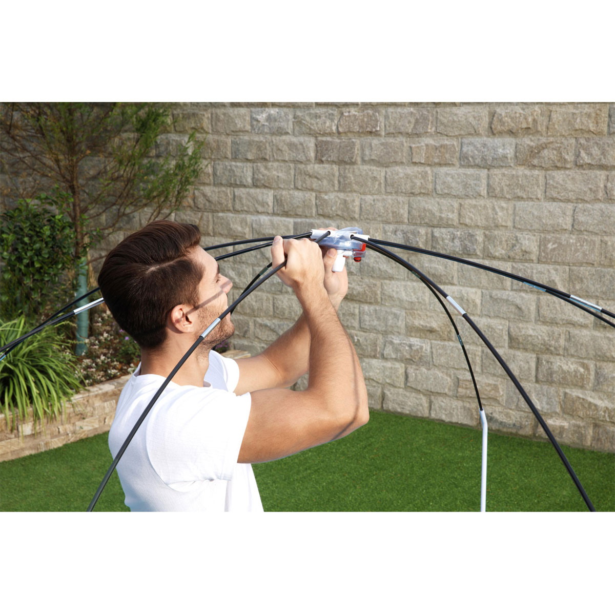 Bestway Stahlwandpool Splash-in-Shade mit Sonnendach 244 x 51 cm bunt Bild 4