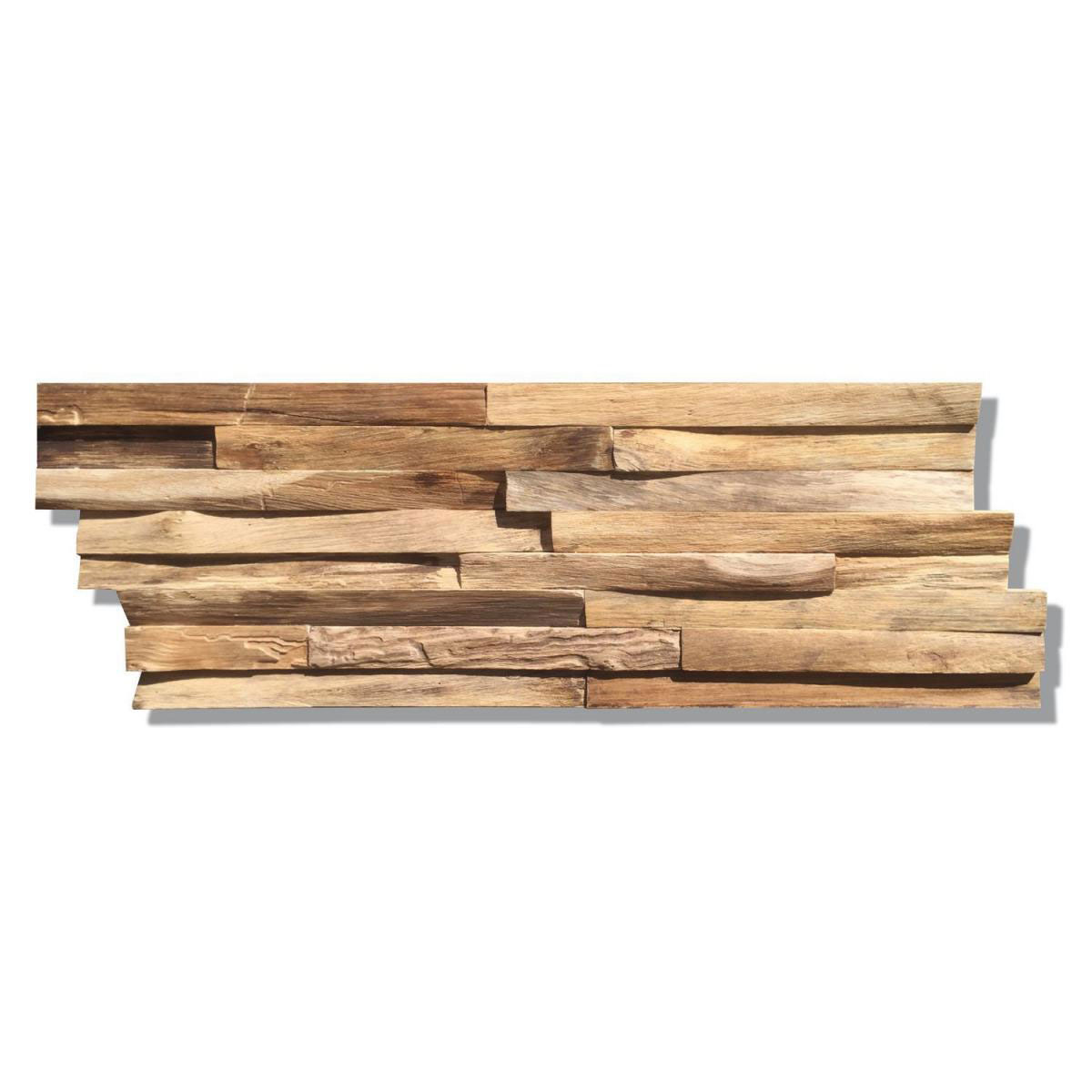 Indo Echtholz Wandverkleidung Teak Paneel Natural 10er-Set