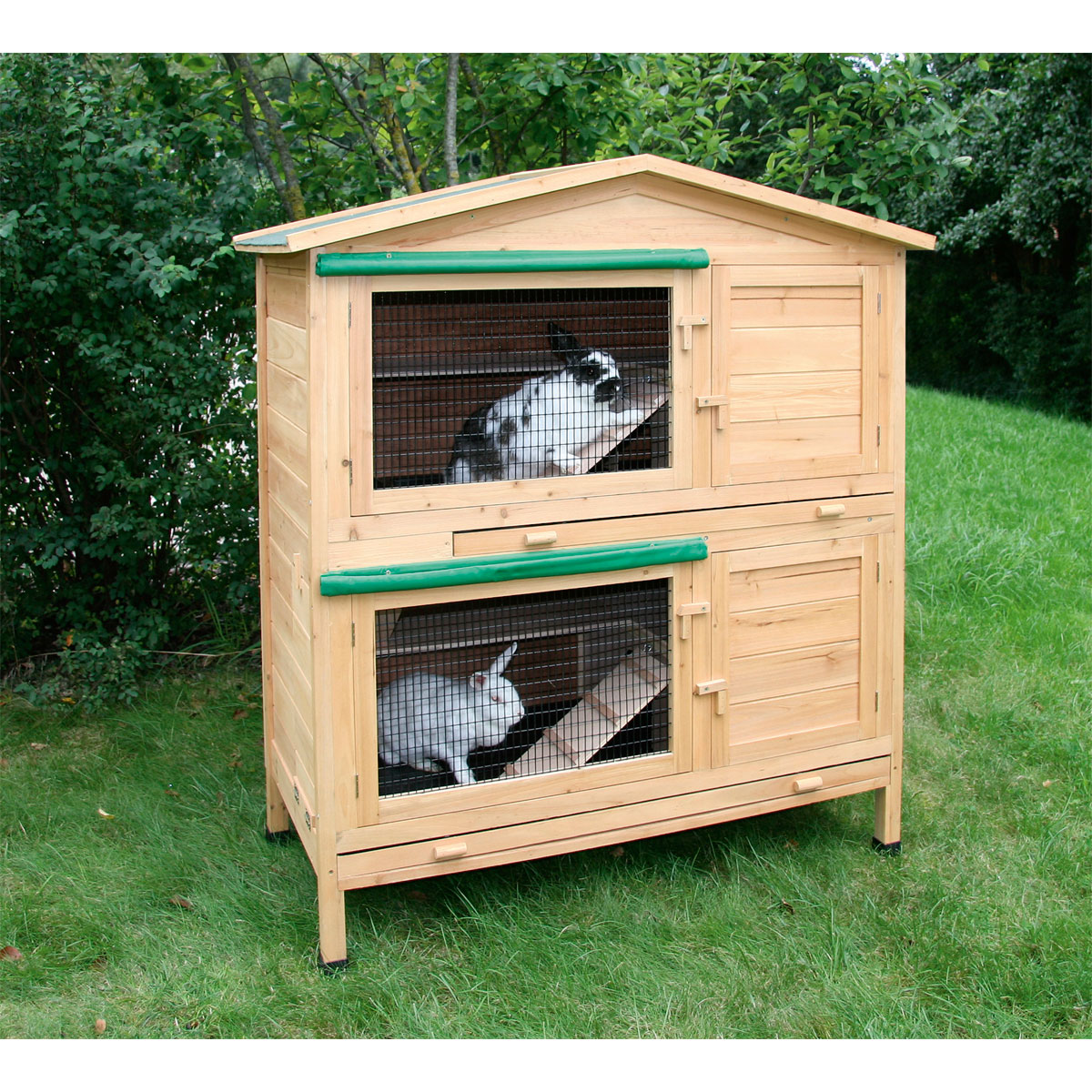 Nagerhaus Appartment 118 x 130 x 61 cm grün-natur Bild 9