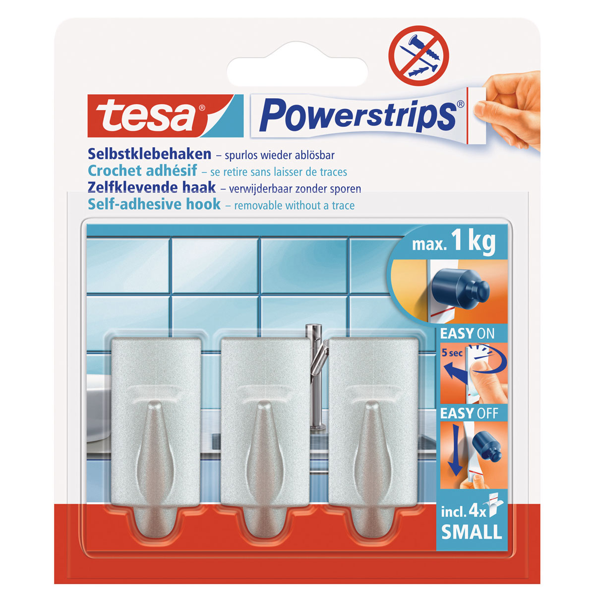 Tesa Mini-Haken Trend mattchrom