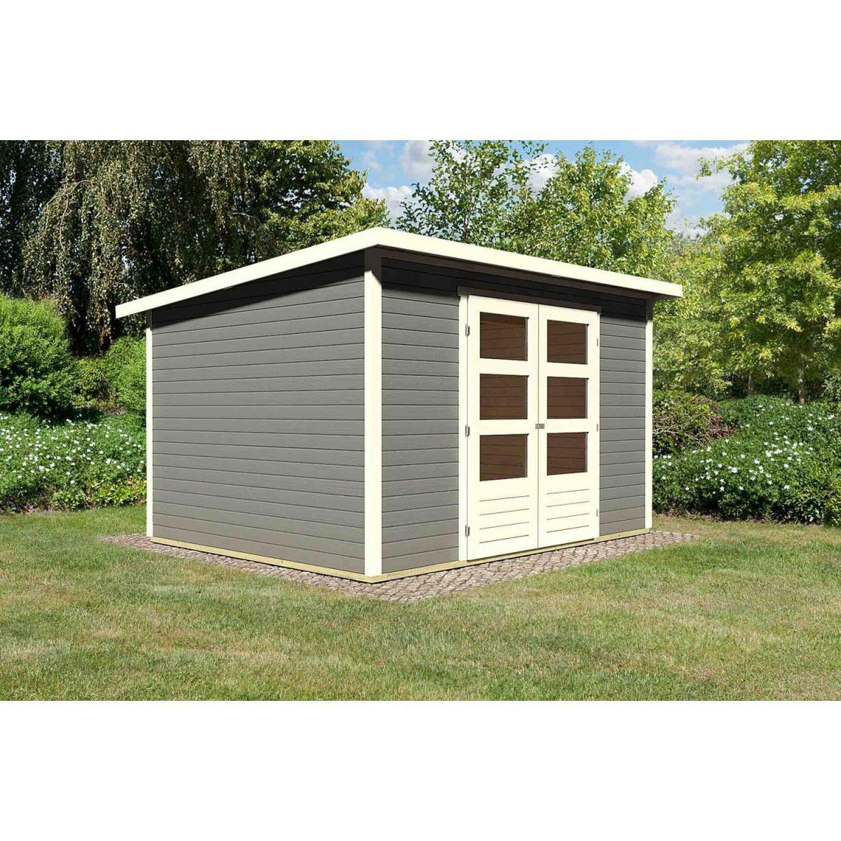 Karibu Gartenhaus Stockach 5 terragrau