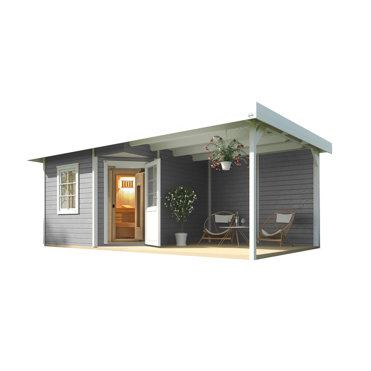 Weka  Saunahaus Salo Größe 2 Sparset 7,5 kW Bio S rot