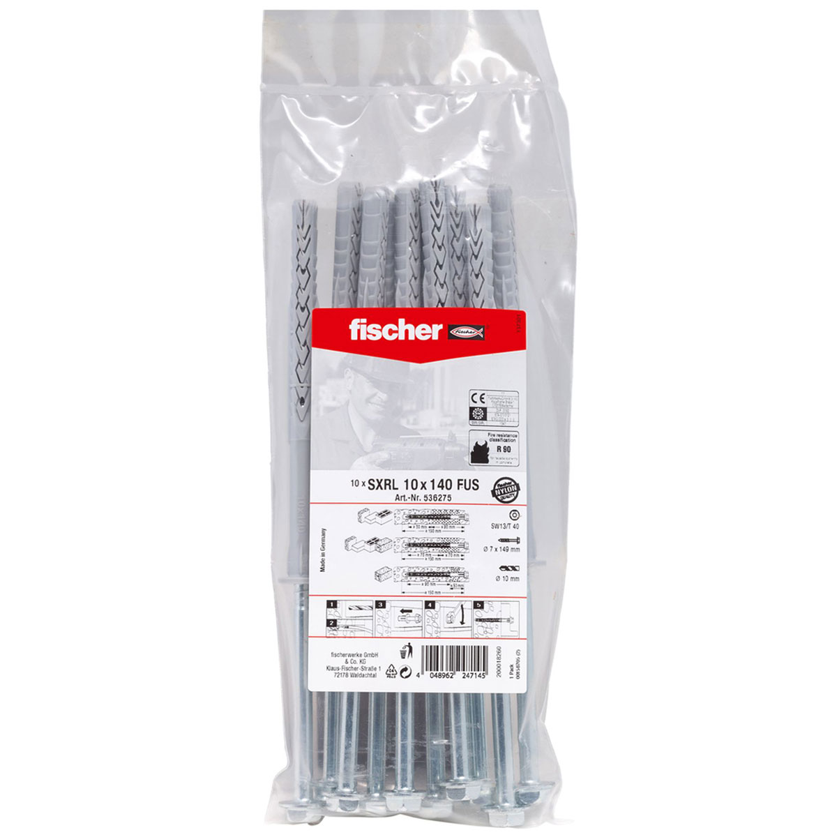 Fischer Langschaftdübel SXRL 10 x 140 mm 10 Stück