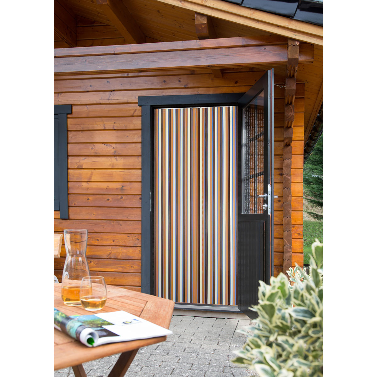 Streifenvorhang braun-beige Bild 2