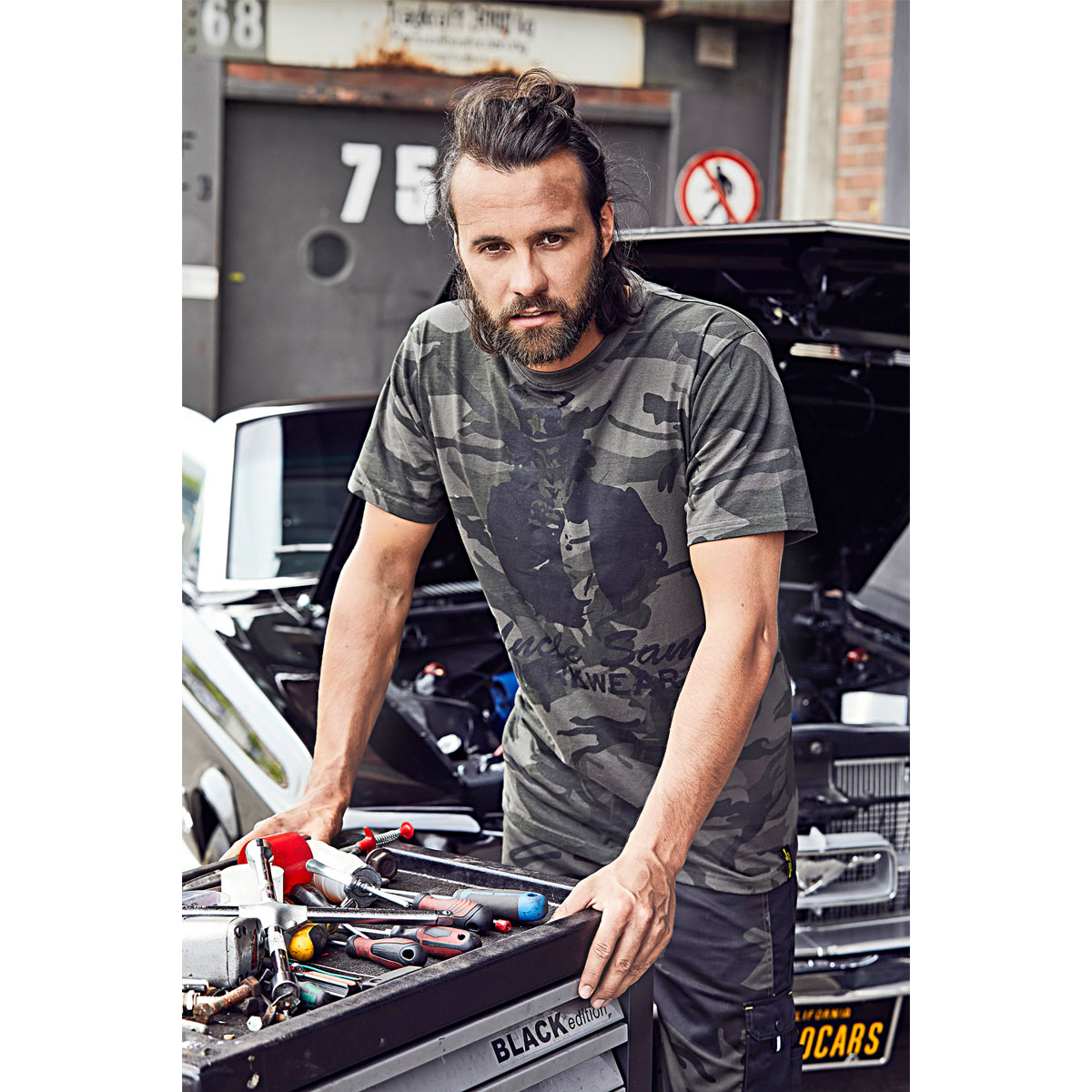 Uncle Sam  T-Shirt oliv-camouflage Größe M Bild 2