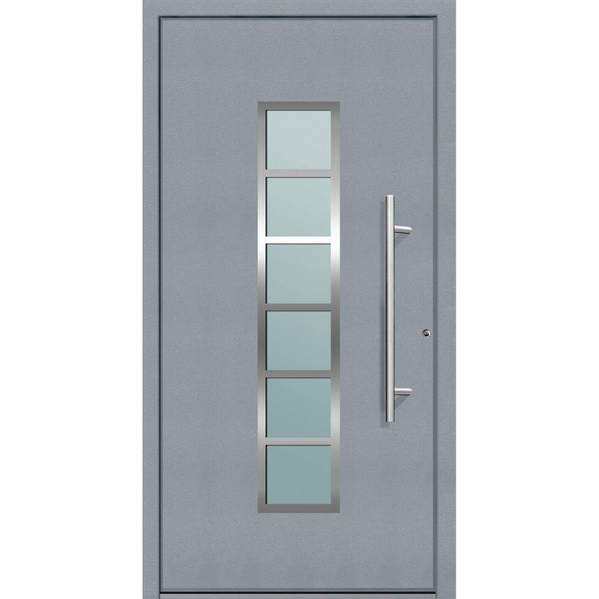 Aluminium Sicherheits-Haustür Trient Superior 60 mm grau 100 x 210 cm Anschlag rechts inkl Griffset Bild 1