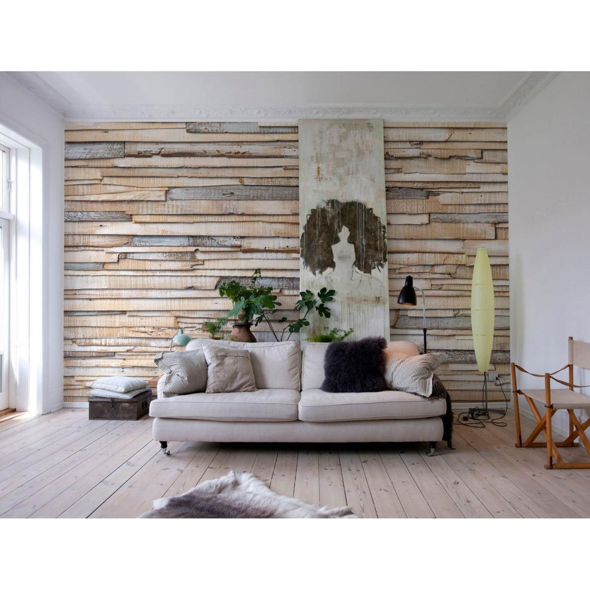 Komar Papier-Fototapete Whitewashed Wood 368 x 254 cm Bild 2